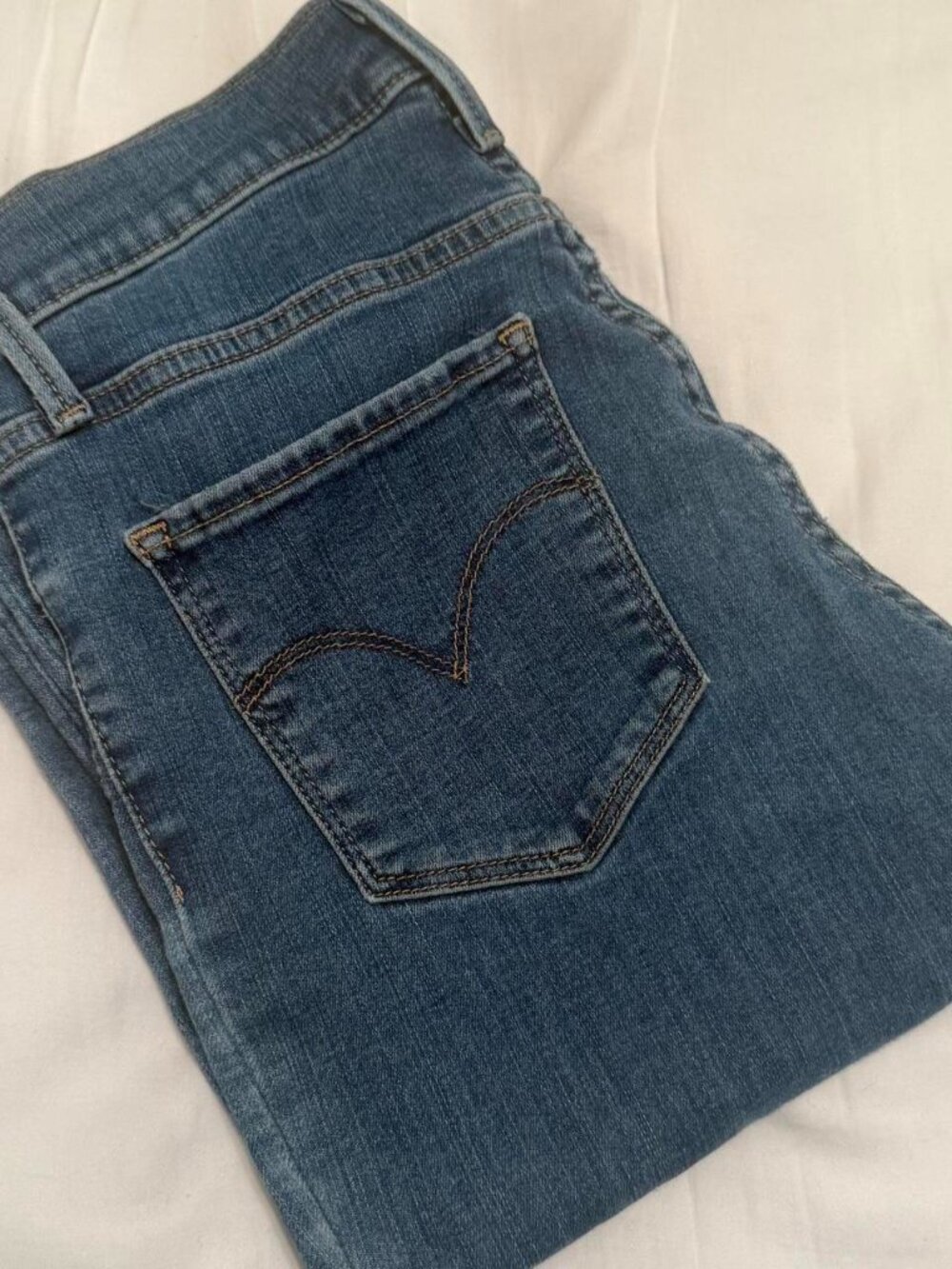 High-Waisted Distressed Hem Skinny Jeans Women's Size 27, Dark Wash